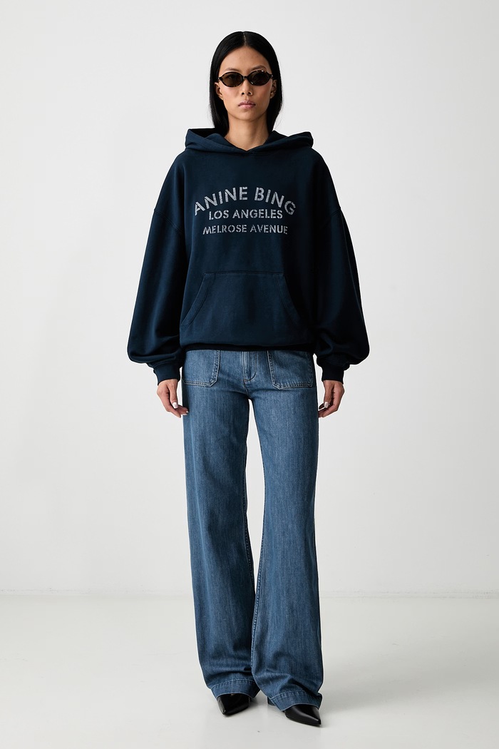 Anine Bing HARVEY hoodie cotton Women's A.08.12697.NYA1 navy AW26