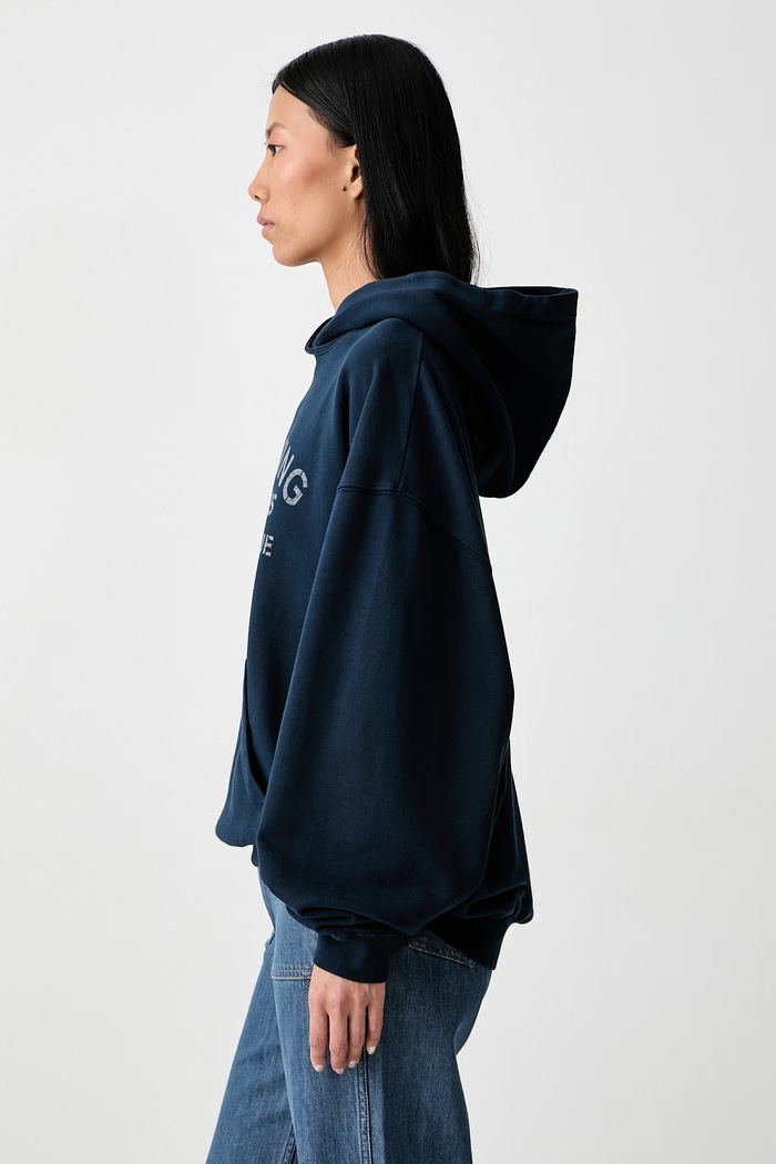 Anine Bing HARVEY hoodie cotton Women's navy A.08.12697.NYA1