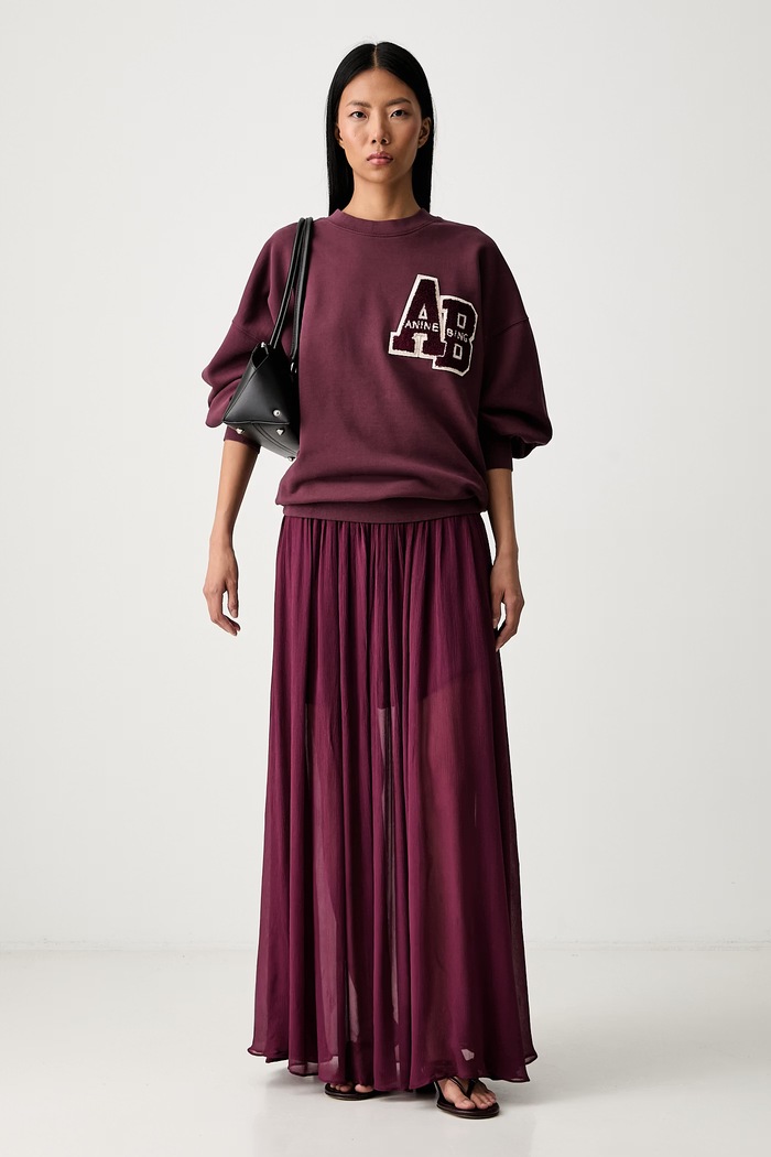 Anine Bing MILES bluza oversize bawełniana damska A.08.12601.BGN28 bordowy AW26