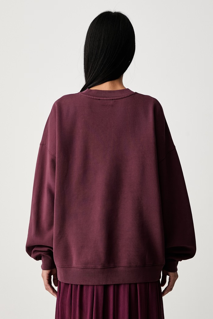 Odzież Anine Bing MILES bluza oversize bawełniana damska A.08.12601.BGN28 bordowy
