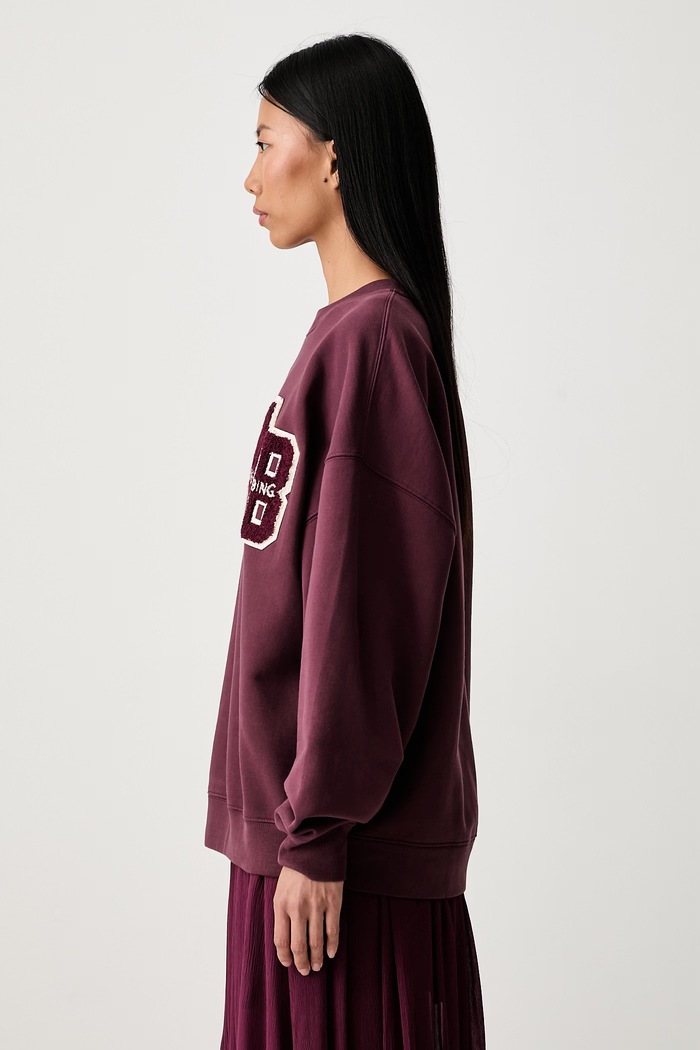 Anine Bing MILES bluza oversize bawełniana damska bordowy A.08.12601.BGN28