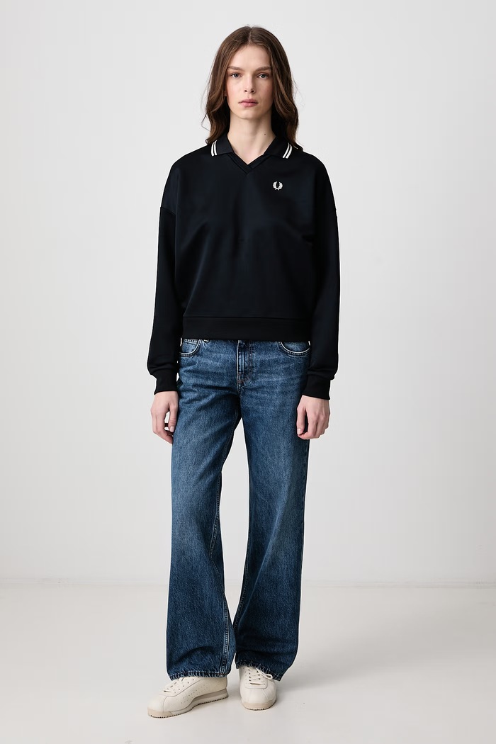 Fred Perry Bluza damska z bawełną G3140.608 granatowy AW26