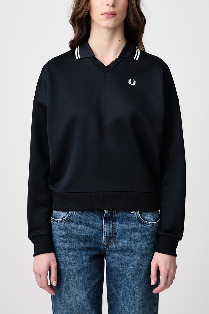 Bluza damska z bawełną Fred Perry granatowy G3140.608