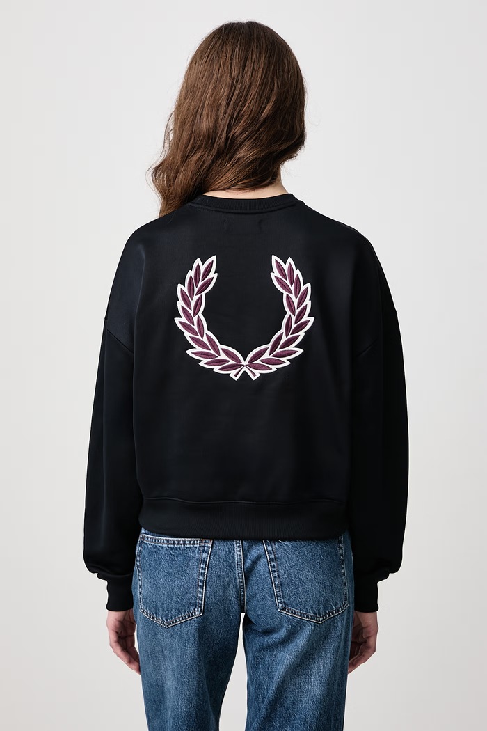 Odzież Fred Perry Bluza oversize damska z bawełną G3158.608 granatowy