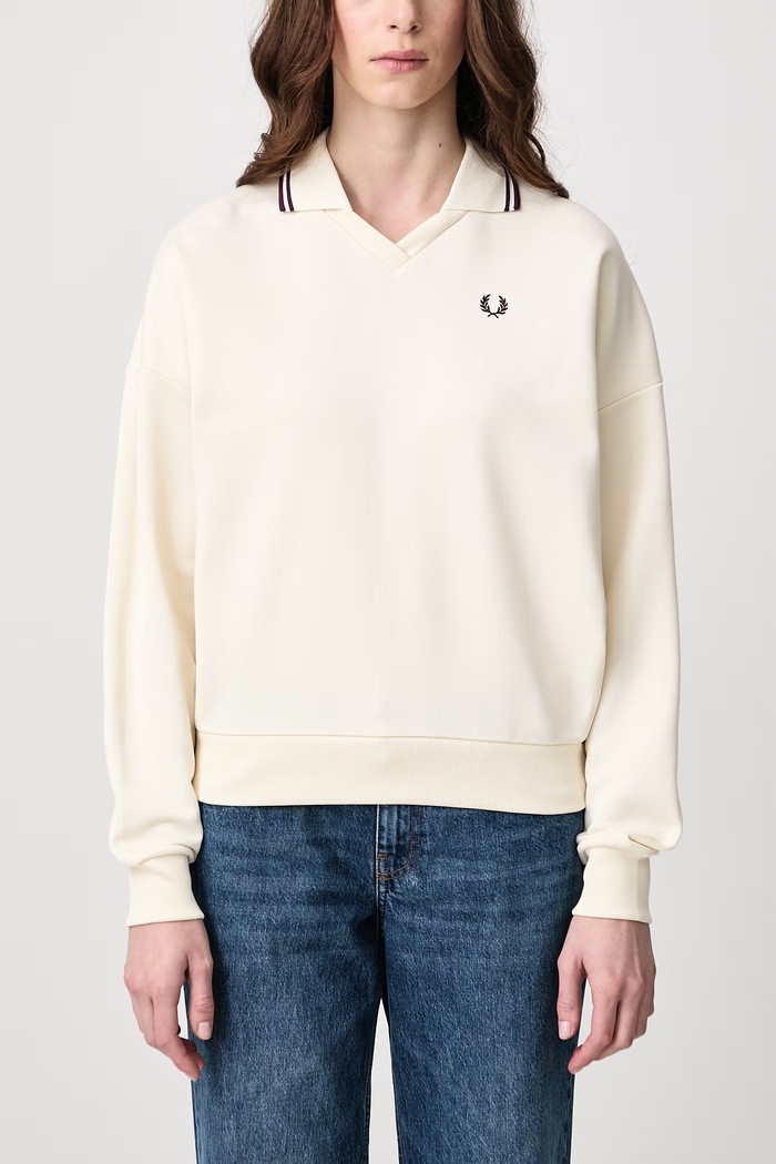 Bluza damska z bawełną Fred Perry beżowy G3140.560