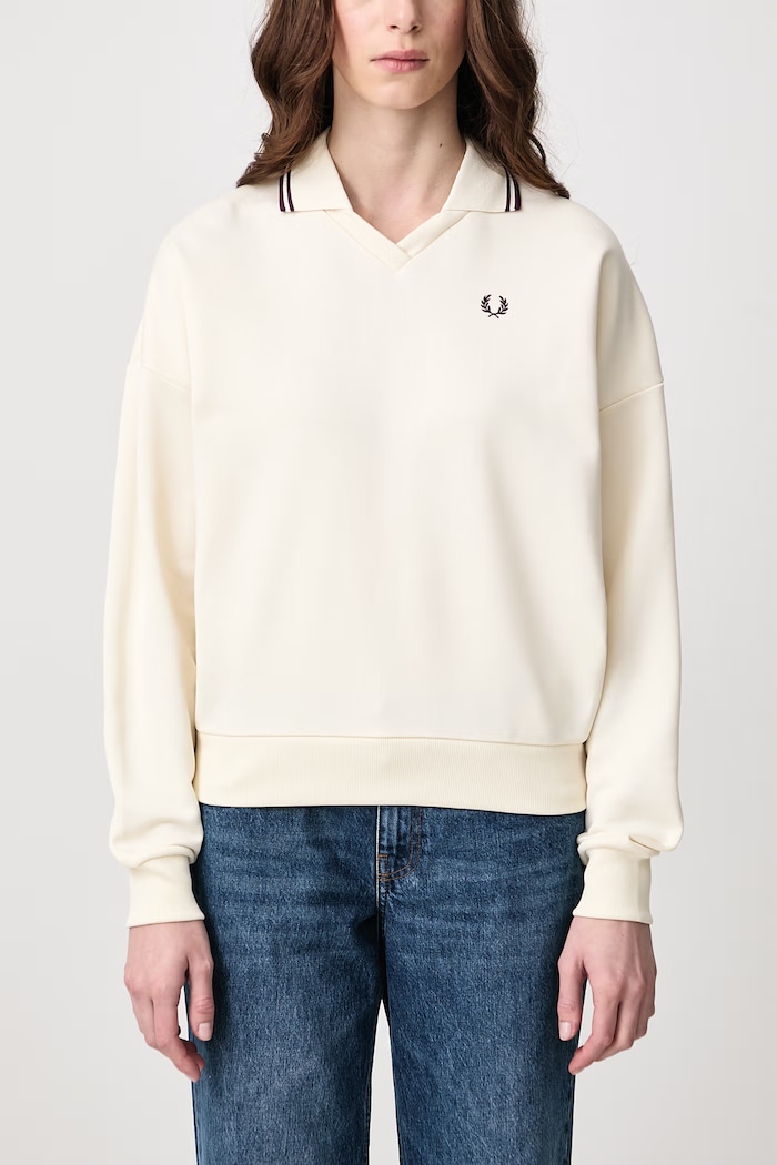 Bluza damska z bawełną Fred Perry beżowy G3140.560