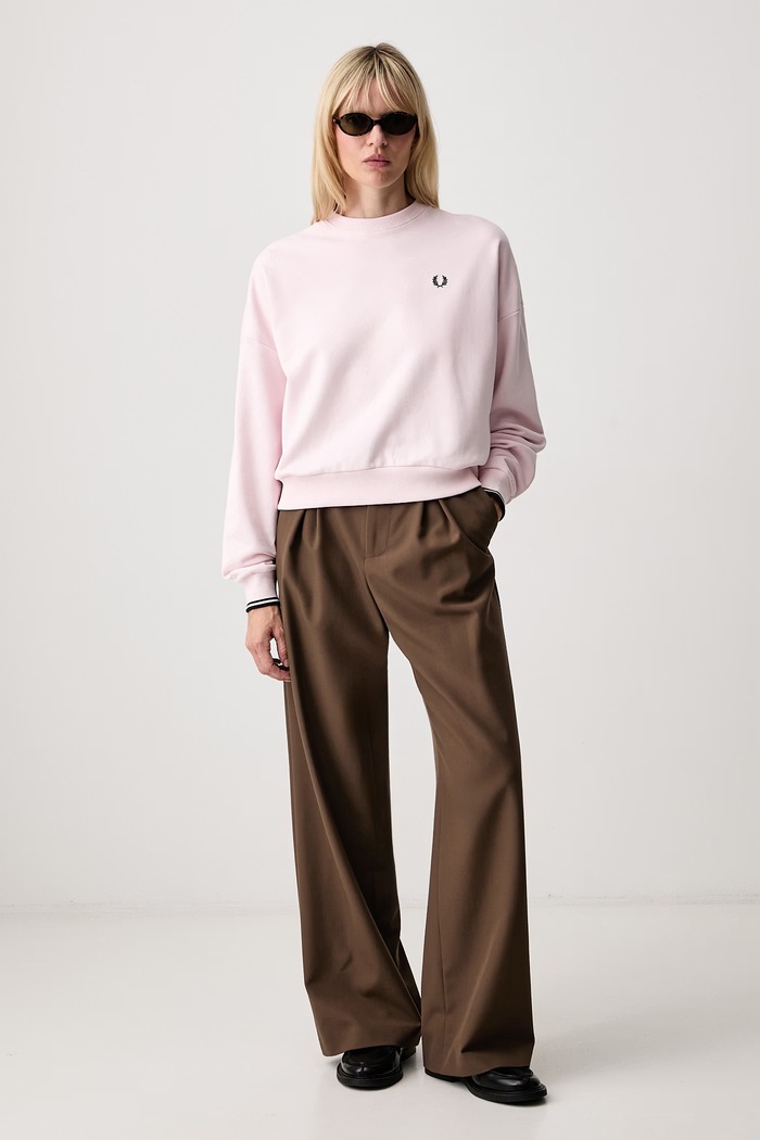 Fred Perry bluza oversize damska bawełniana G1148.36C różowy AW26
