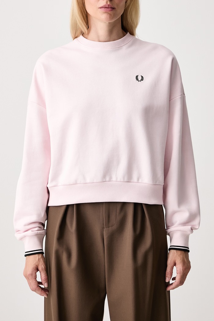 Fred Perry bluza oversize damska bawełniana G1148.36C różowy