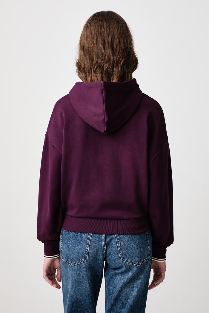 Odzież Fred Perry Bluza rozpinana z kapturem damska bawełniana G3134.37C fioletowy