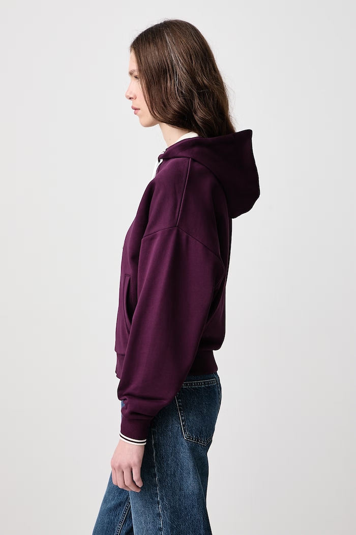 Bluza rozpinana z kapturem damska bawełniana Fred Perry G3134.37C fioletowy