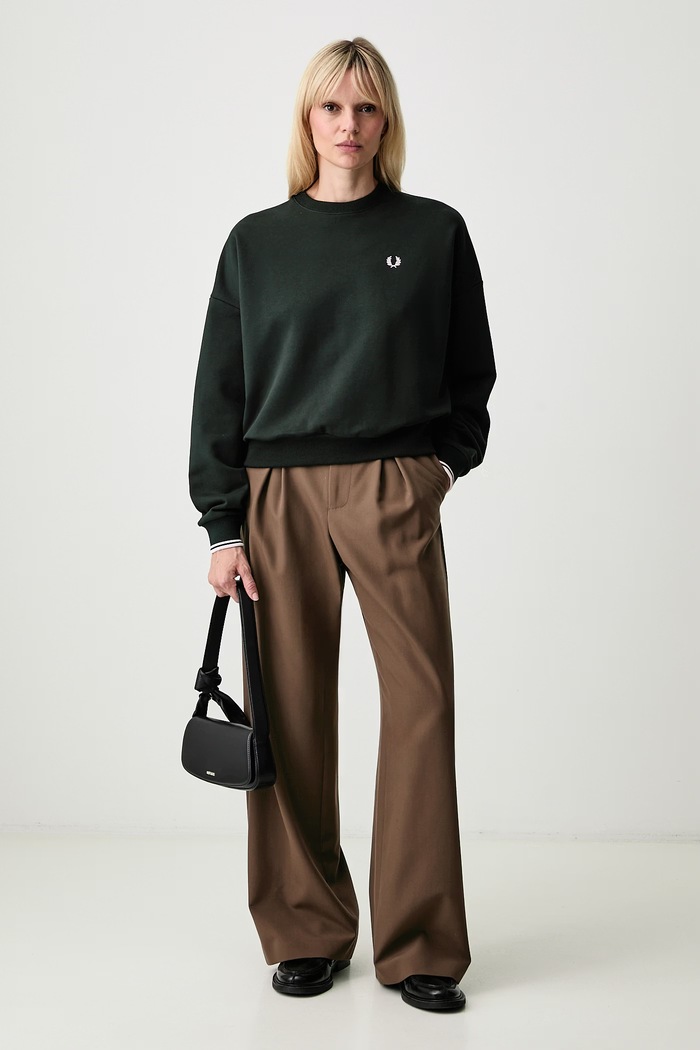 Fred Perry bluza oversize damska bawełniana G1148.Q20 zielony AW26