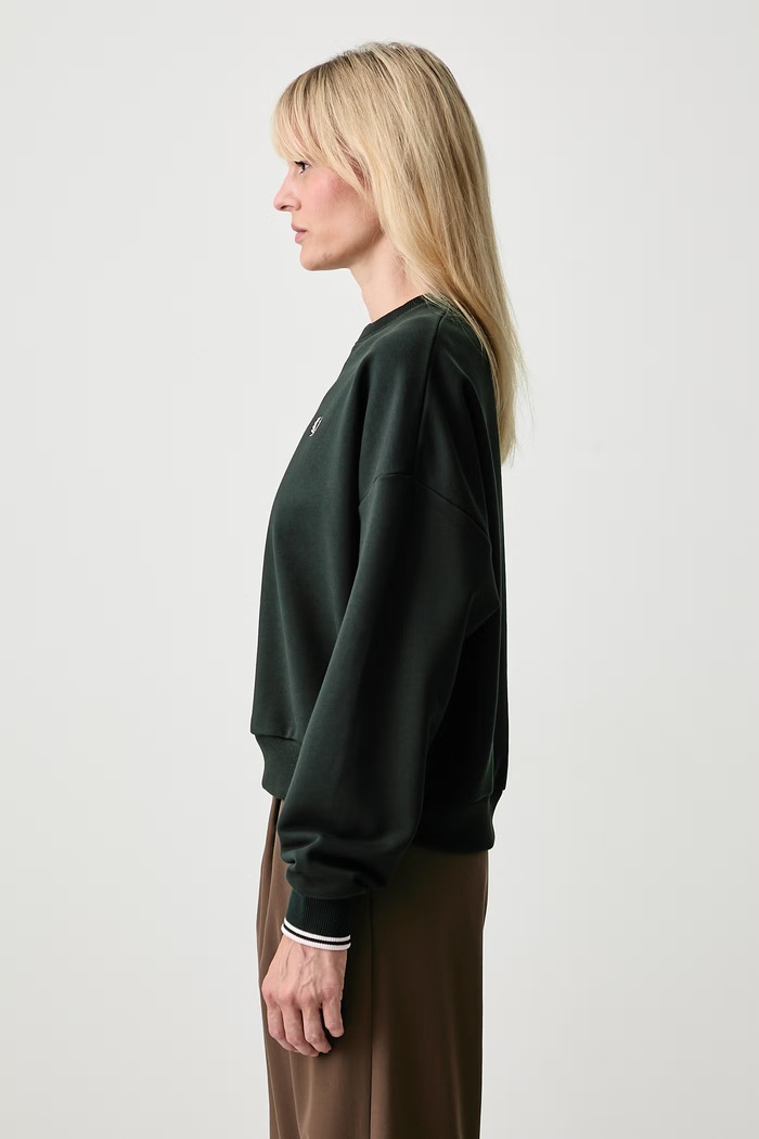 Fred Perry bluza oversize damska bawełniana zielony G1148.Q20