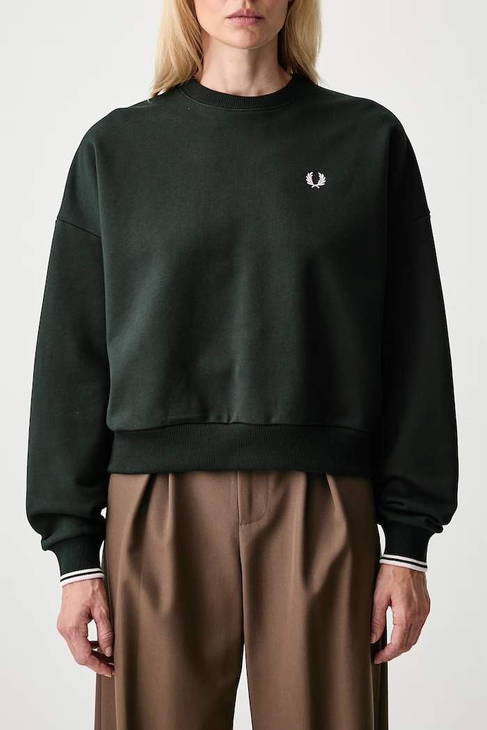 Fred Perry bluza oversize bawełniana damska G1148.Q20 zielony