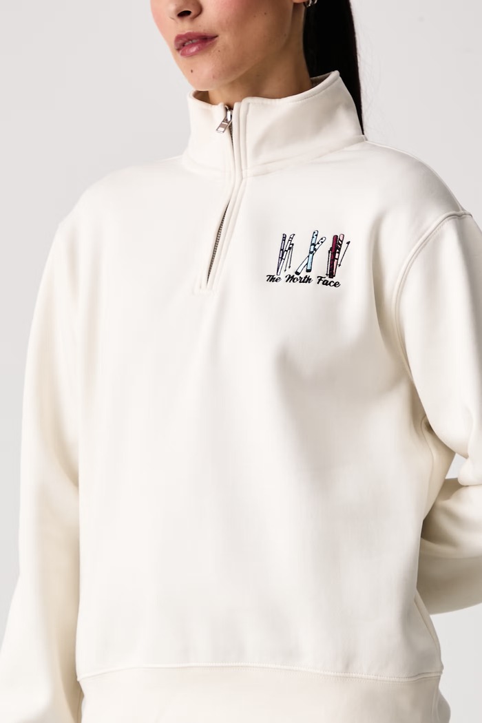 Bluza damska z bawełną Ski Embro The North Face NF0A8JAQQLI1 beżowy