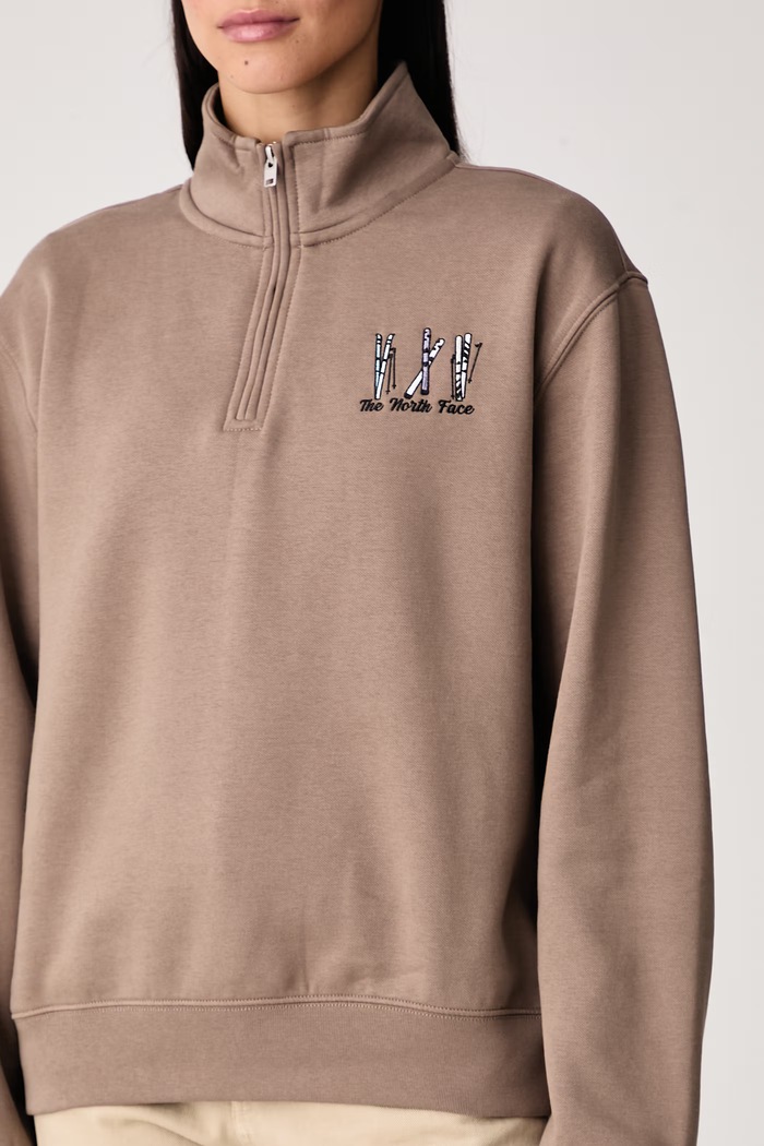 Dukserica za žene s pamukom Ski Embro The North Face NF0A8JAQ2H91 smeđa