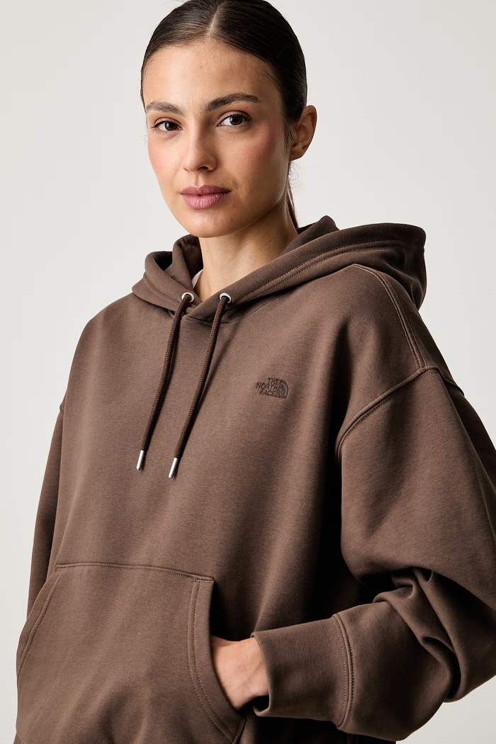 The North Face μπλούζα με κουκούλα γυναικεία με βαμβάκι Essential καφέ NF0A8HBX1OI1