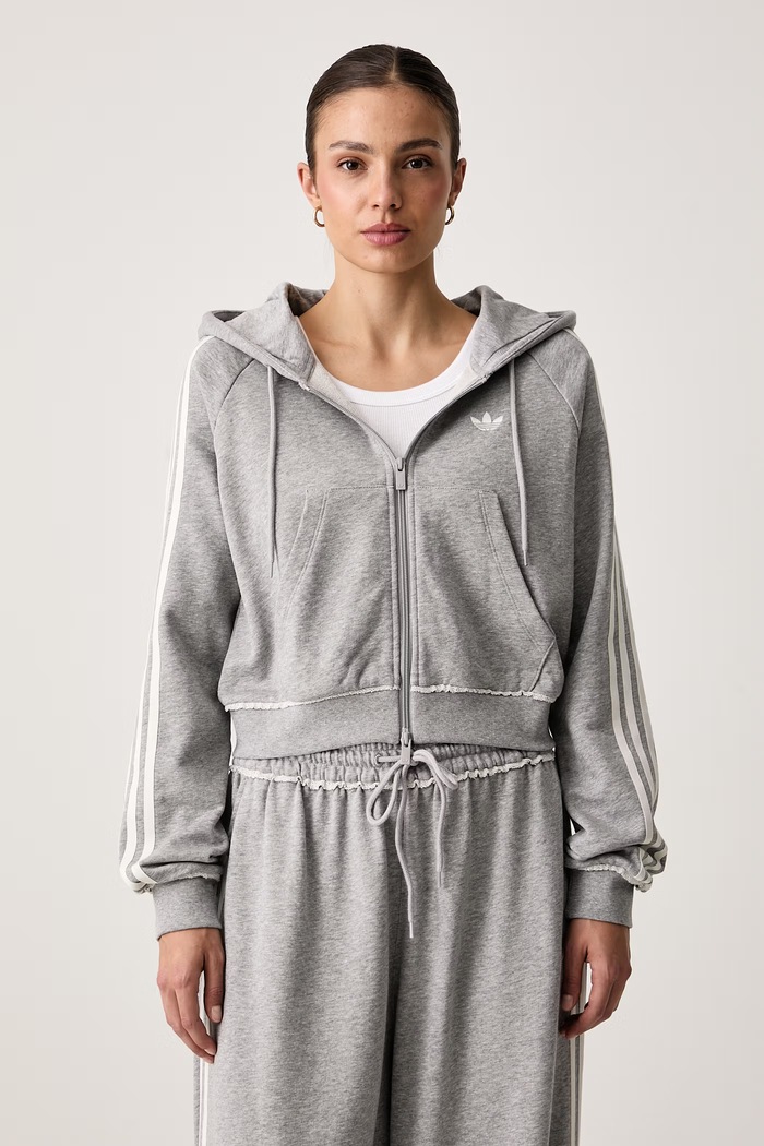 adidas Originals Jopica s kapuco ženska bombažna siva LE8319