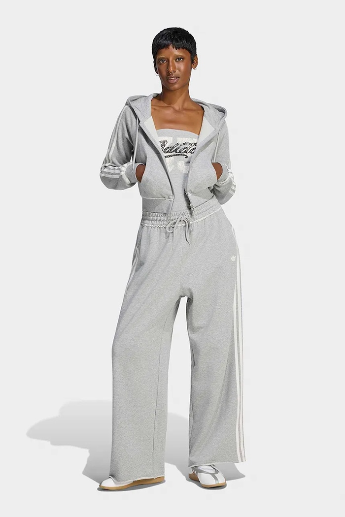 Odzież adidas Originals Bluza rozpinana z kapturem damska bawełniana LE8319 szary