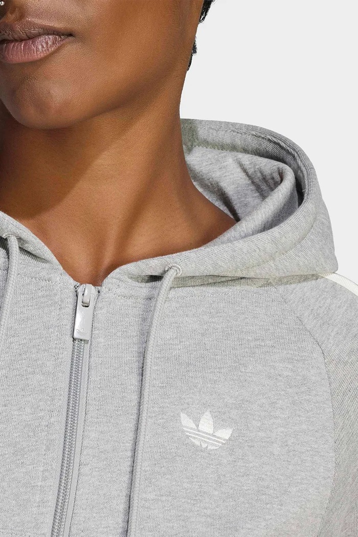Bluza rozpinana z kapturem damska bawełniana adidas Originals LE8319 szary
