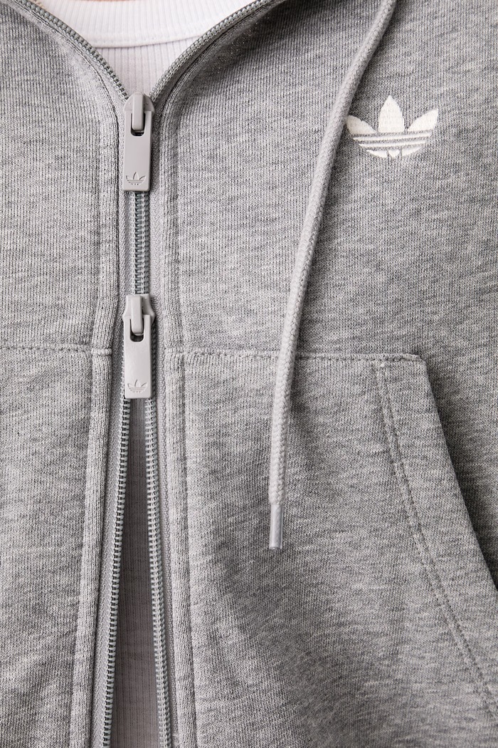 Jopica s kapuco ženska bombažna adidas Originals siva LE8319