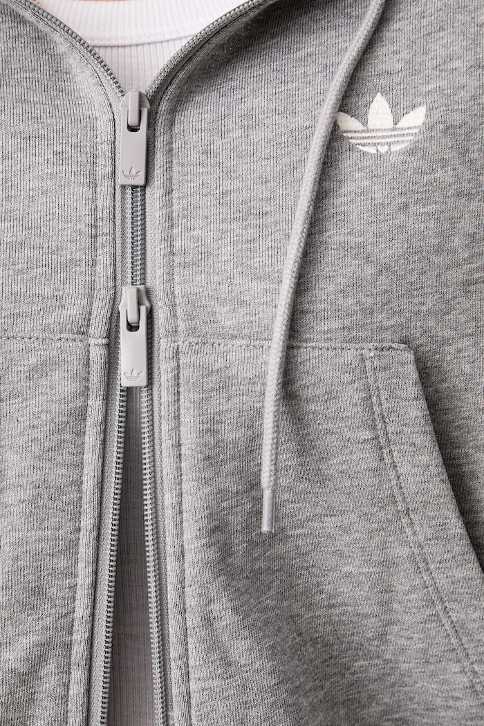 Jopica s kapuco ženska bombažna adidas Originals siva LE8319