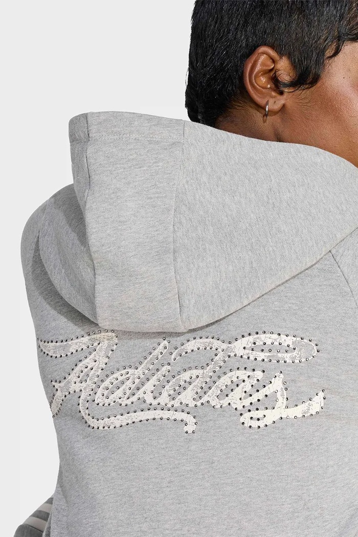 Bluza rozpinana z kapturem damska bawełniana adidas Originals szary LE8319