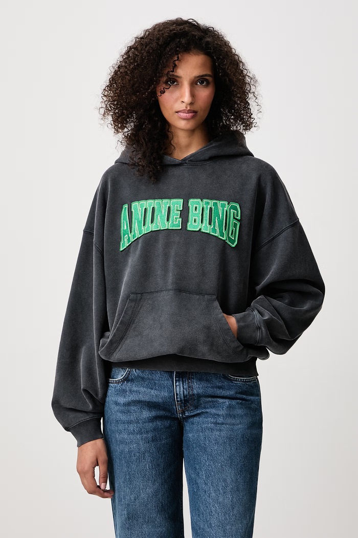 Anine Bing Harvey hoodie cotton Women's gray A.08.12525