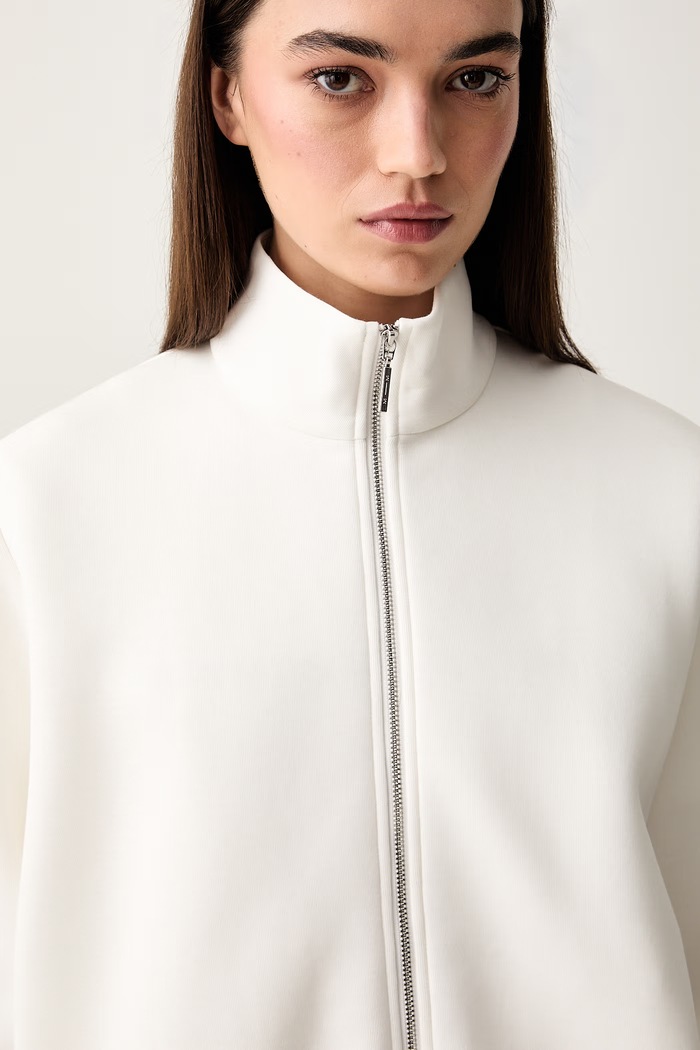 MM by Max Mara bluza rozpinana damska z bawełną MMLVOLUME biały 2626926037600