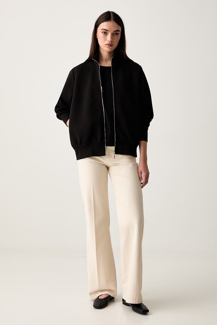 MM by Max Mara bluza rozpinana damska z bawełną MMLVOLUME 2626926037600 czarny AW26