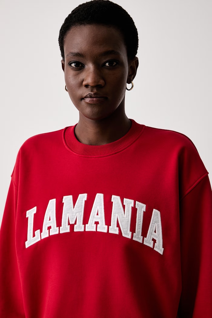 La Mania bluza damska z bawełną RUFFIE czerwony RUFFIE
