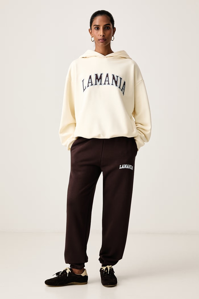 La Mania Bluza z kapturem damska z bawełną LOS LOS beżowy AW26