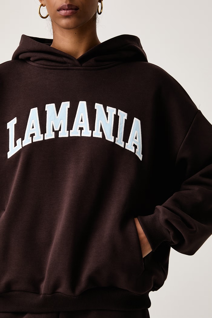 Bluza z kapturem damska z bawełną LOS La Mania LOS brązowy