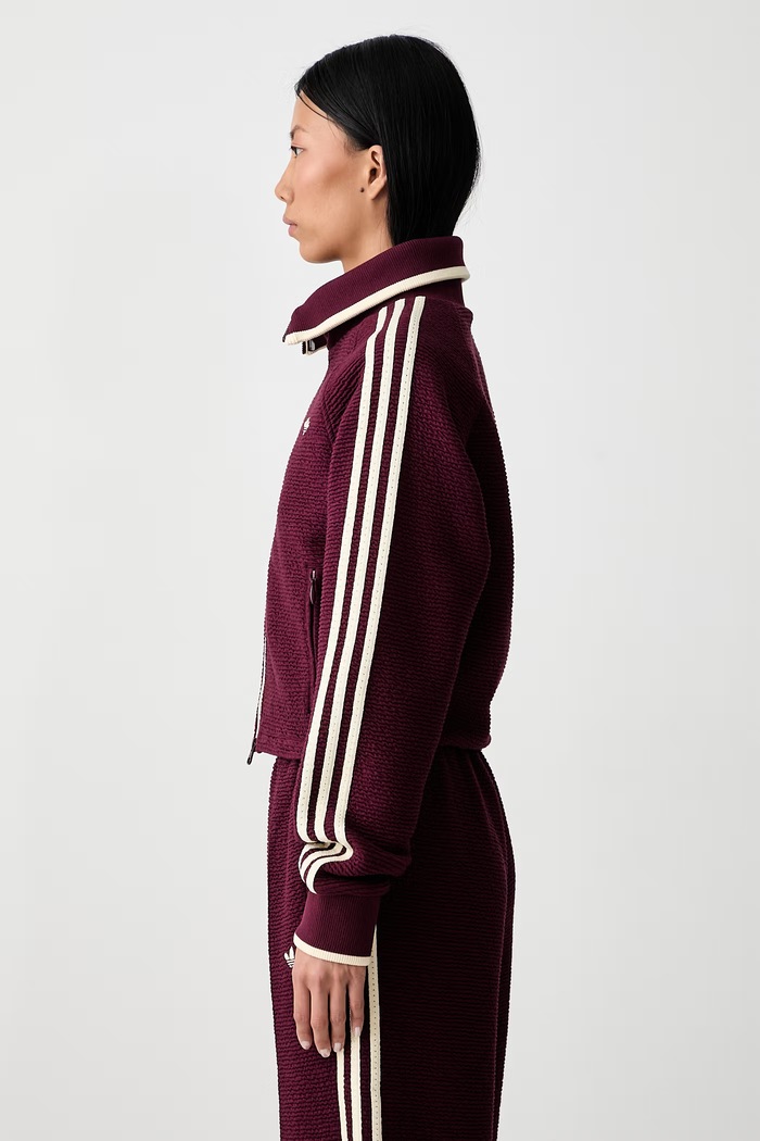 adidas Originals Firebird felpa con cerniera in cotone da donna granata KR9607