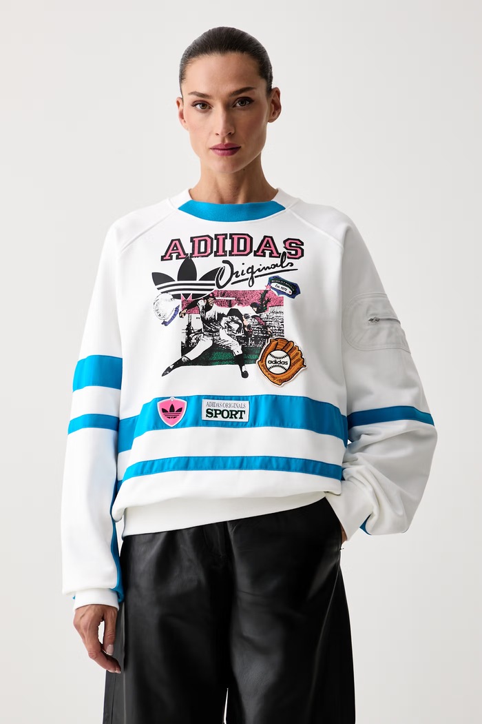 adidas Originals pulover ženski bombažen Archive Baseball bela KS9209