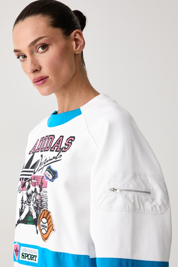 adidas Originals pulover ženski bombažen Archive Baseball bela KS9209
