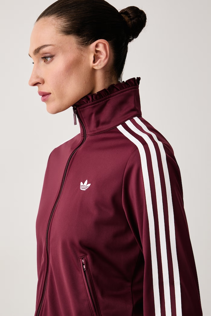 adidas Originals кофта на застібці жіноча Pleated Firebird бордо LG4306