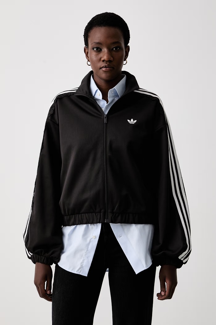 adidas Originals кофта на застёжке с хлопком Lace Injection коричневый LG4278