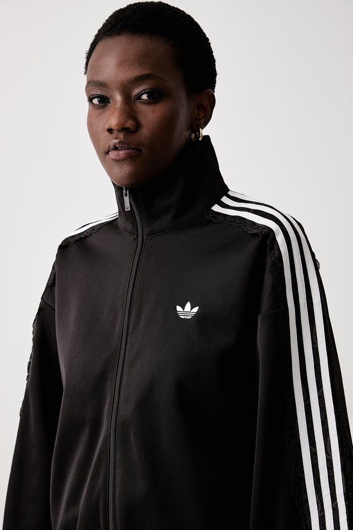 adidas Originals кофта на застёжке с хлопком Lace Injection коричневый LG4278