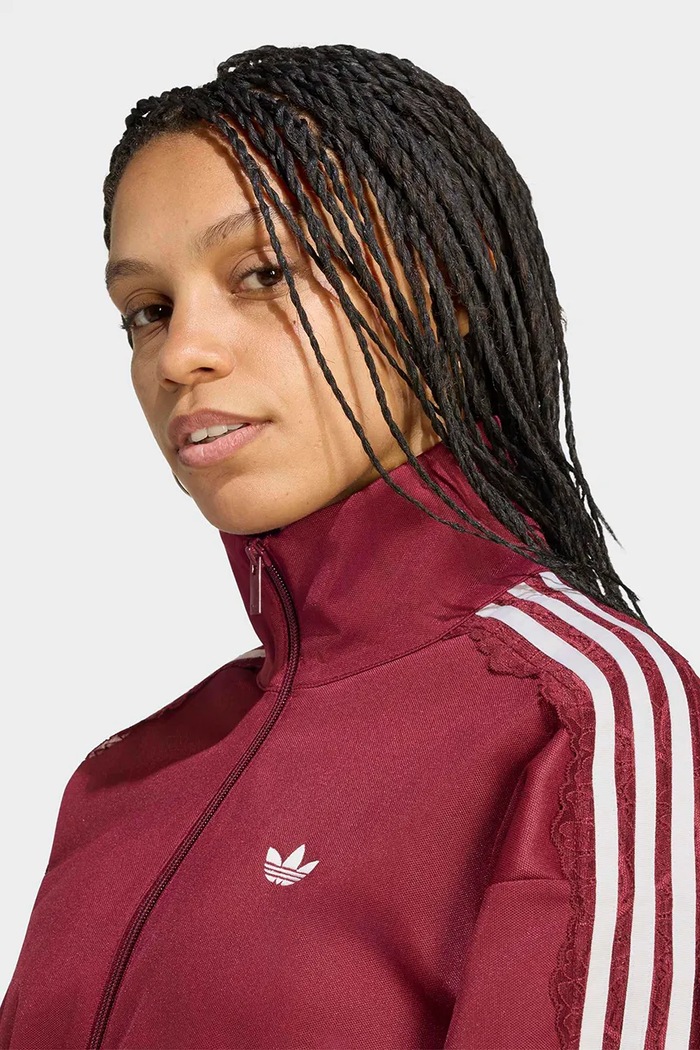 Bluza rozpinana damska Lace Injection adidas Originals LG4276 bordowy
