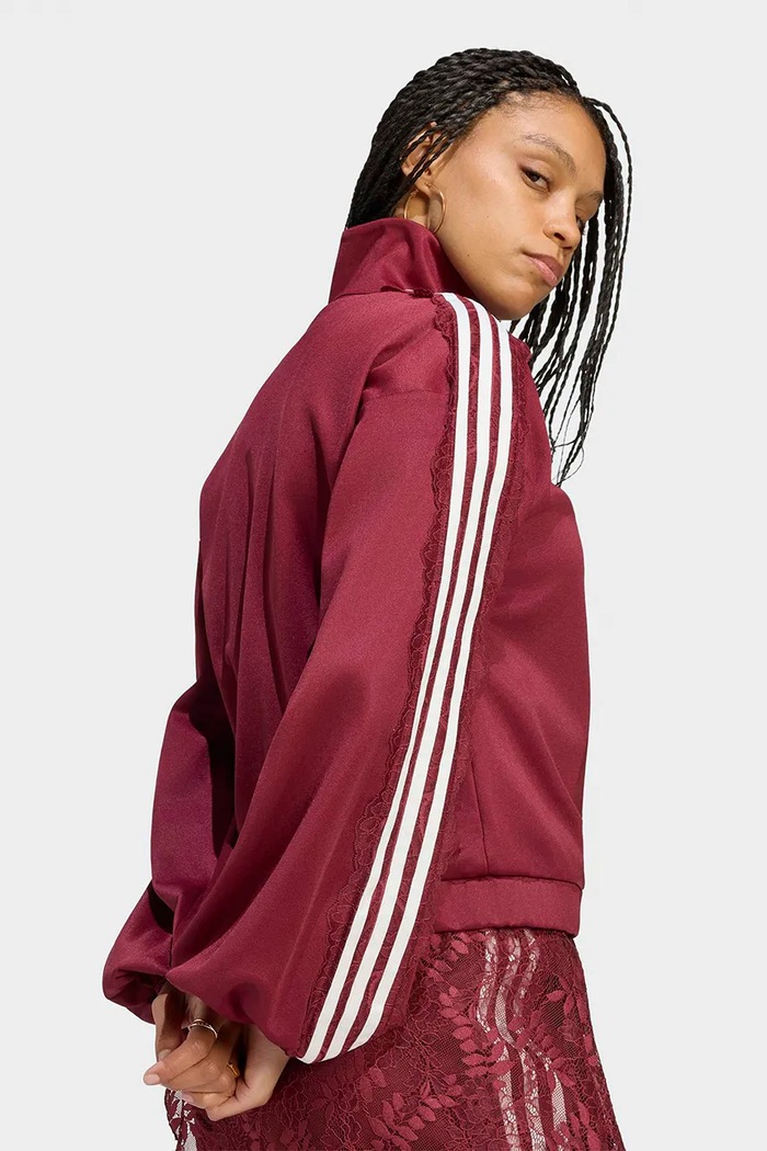 Bluza rozpinana damska Lace Injection adidas Originals bordowy LG4276
