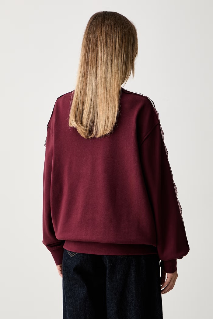Одяг adidas Originals кофта жіноча бавовняна Lace Injection LG4255 бордо