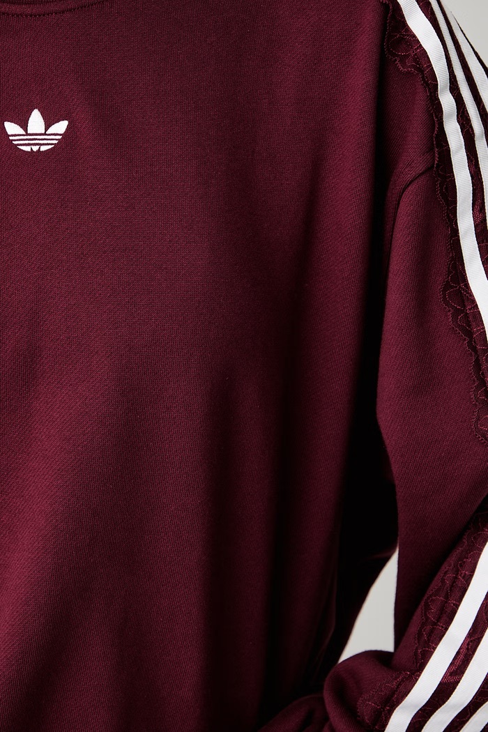 adidas Originals кофта жіноча бавовняна Lace Injection LG4255 бордо