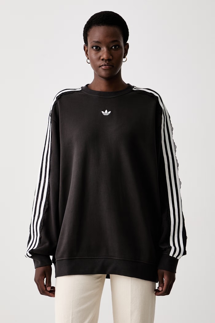 adidas Originals bluza damska bawełniana Lace Injection brązowy LG4253