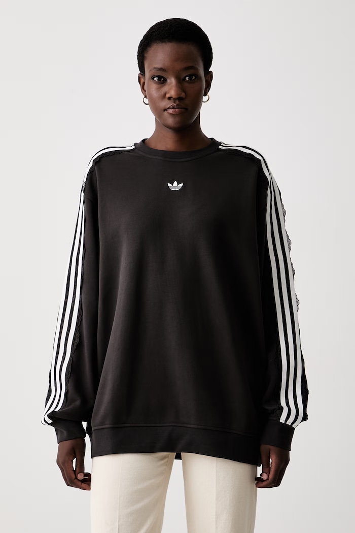 adidas Originals bluza damska bawełniana Lace Injection brązowy LG4253