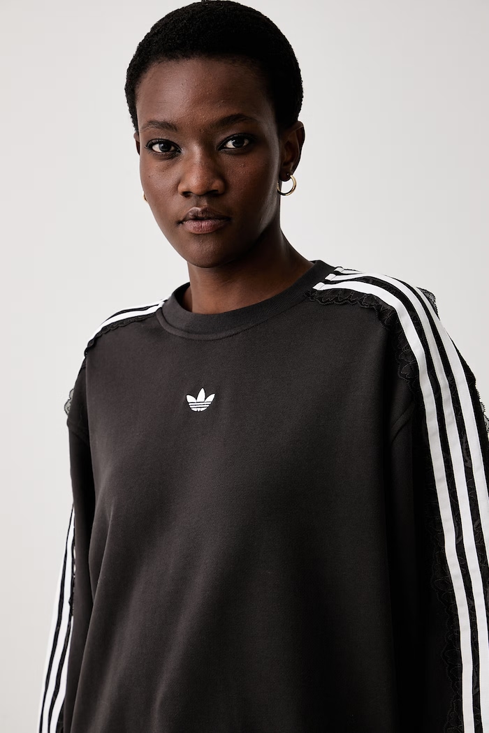 adidas Originals bluza damska bawełniana Lace Injection brązowy LG4253