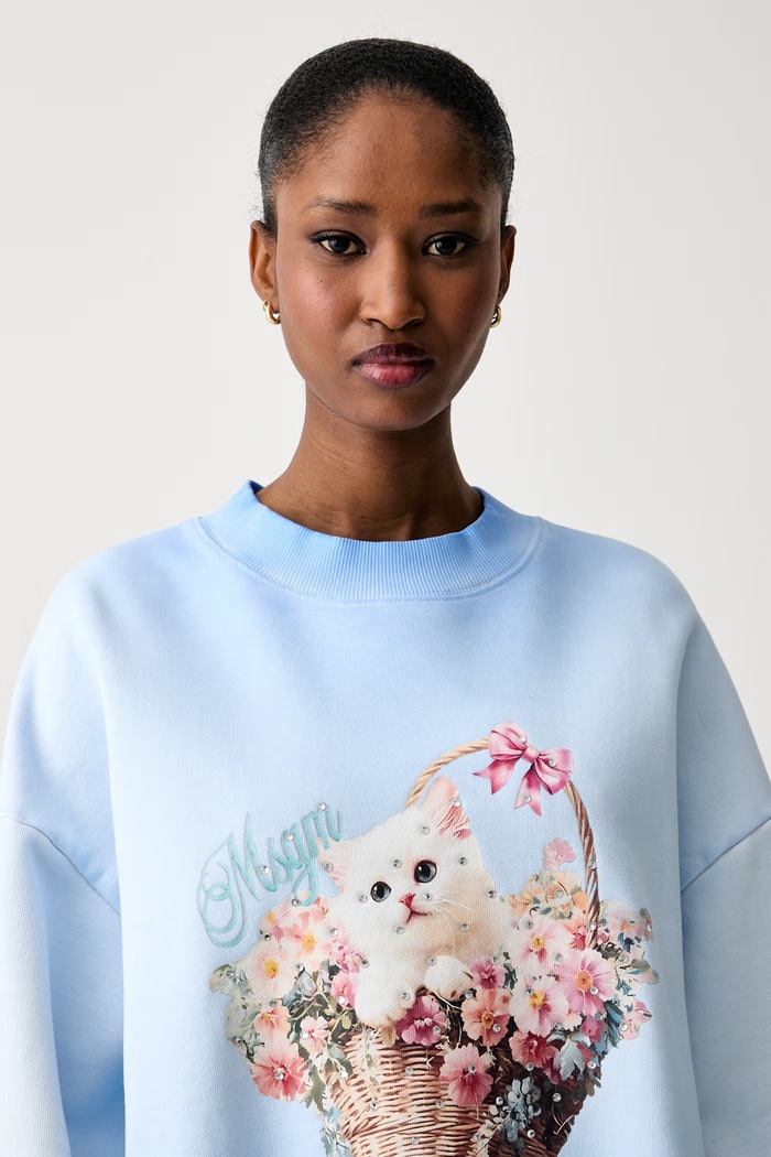 MSGM bluza damska bawełniana niebieski 4041MDM139SE.267287
