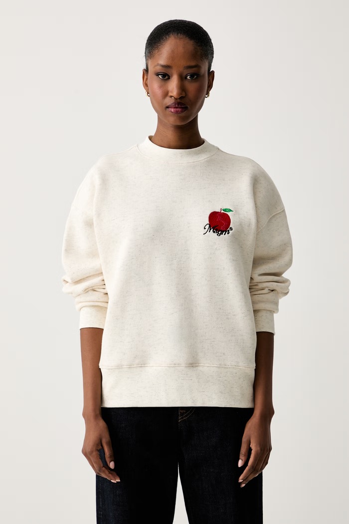 MSGM bluza damska z bawełną beżowy 4041MDM151D.267109