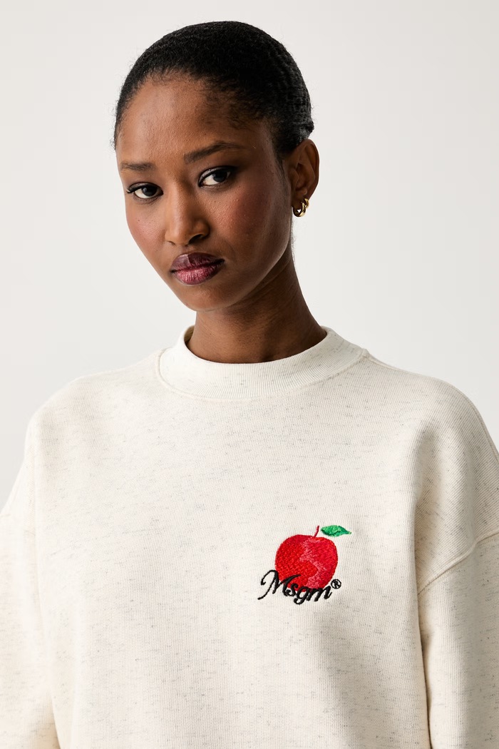 MSGM bluza damska z bawełną beżowy 4041MDM151D.267109