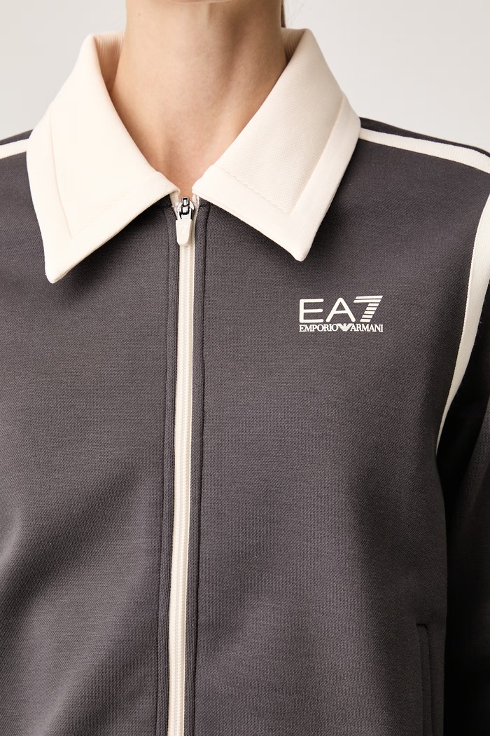 EA7 Emporio Armani bluza rozpinana damska z bawełną AF25623.7W001328 szary
