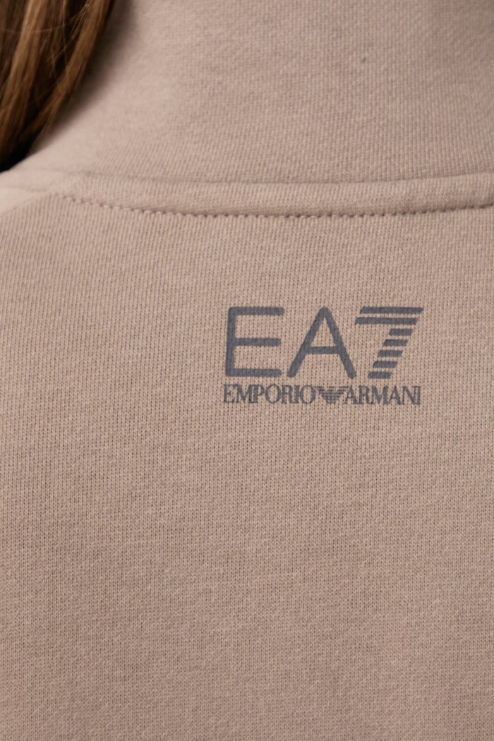 Bluza rozpinana damska z bawełną EA7 Emporio Armani beżowy AF25590.7W001346